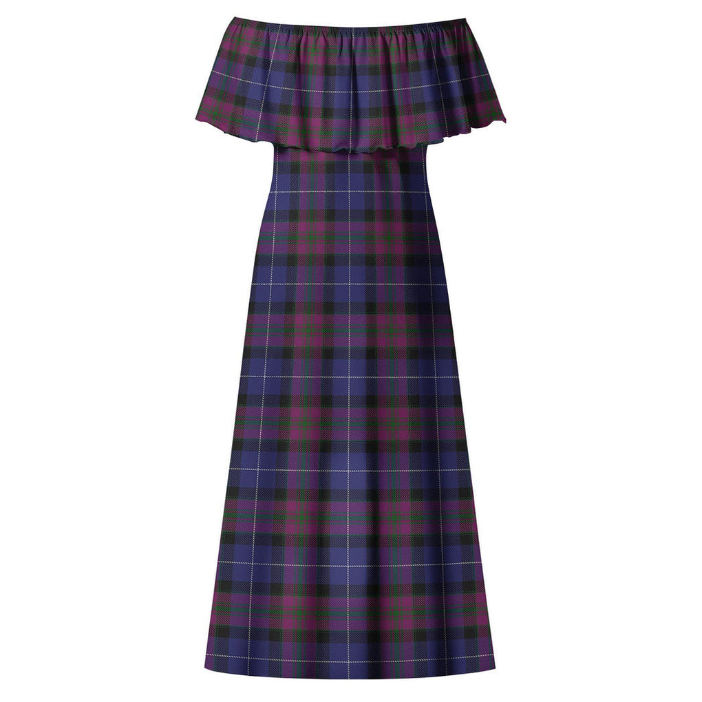 Pride of Scotland Tartan Off Shoulder Long Dress - Tartanvibesclothing
