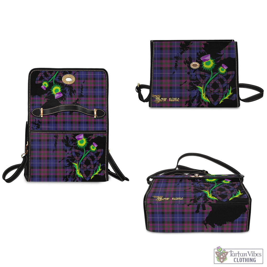 Tartan Vibes Clothing Pride of Scotland Tartan Waterproof Canvas Bag with Scotland Map and Thistle Celtic Accents
