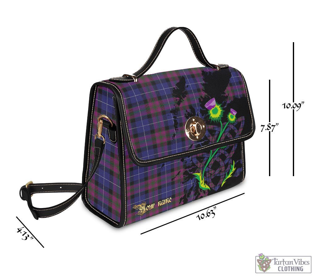 Tartan Vibes Clothing Pride of Scotland Tartan Waterproof Canvas Bag with Scotland Map and Thistle Celtic Accents