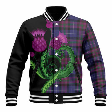Pride of Scotland Tartan Baseball Jacket Traditional Scottish Thistle