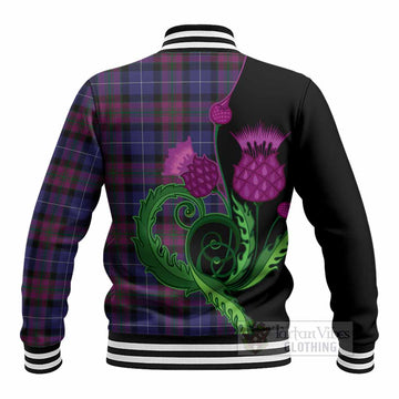 Pride of Scotland Tartan Baseball Jacket Traditional Scottish Thistle