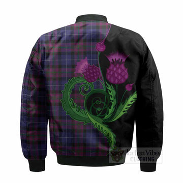 Pride of Scotland Tartan Bomber Jacket Traditional Scottish Thistle