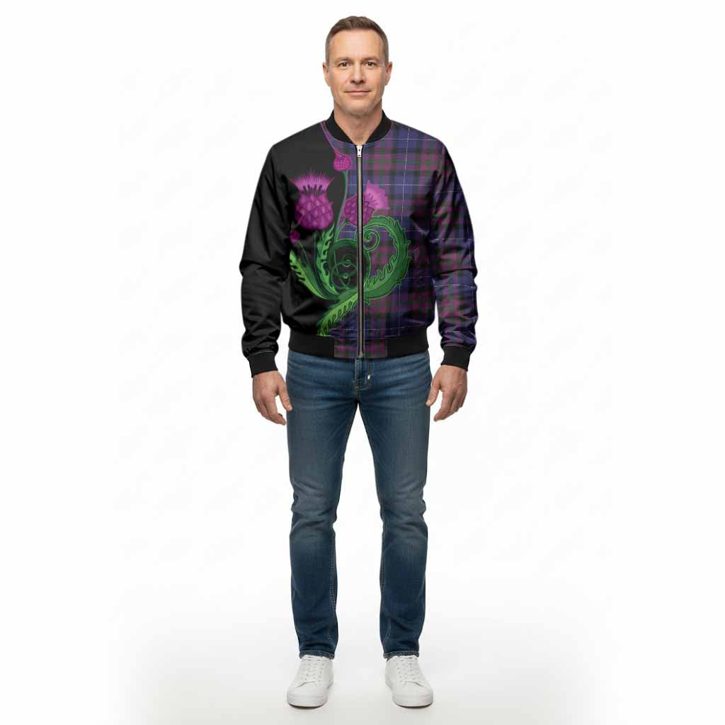 Pride of Scotland Tartan Bomber Jacket Traditional Scottish Thistle