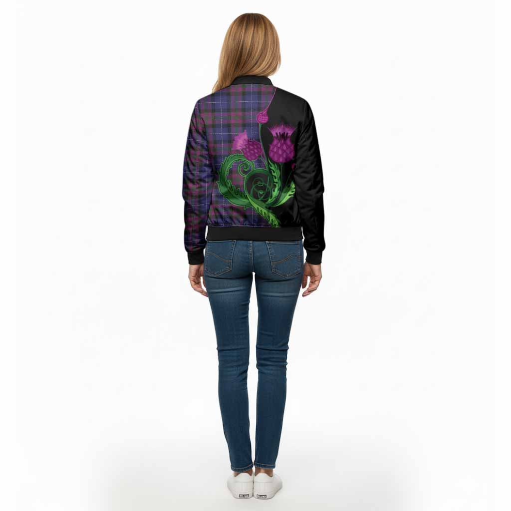 Pride of Scotland Tartan Bomber Jacket Traditional Scottish Thistle