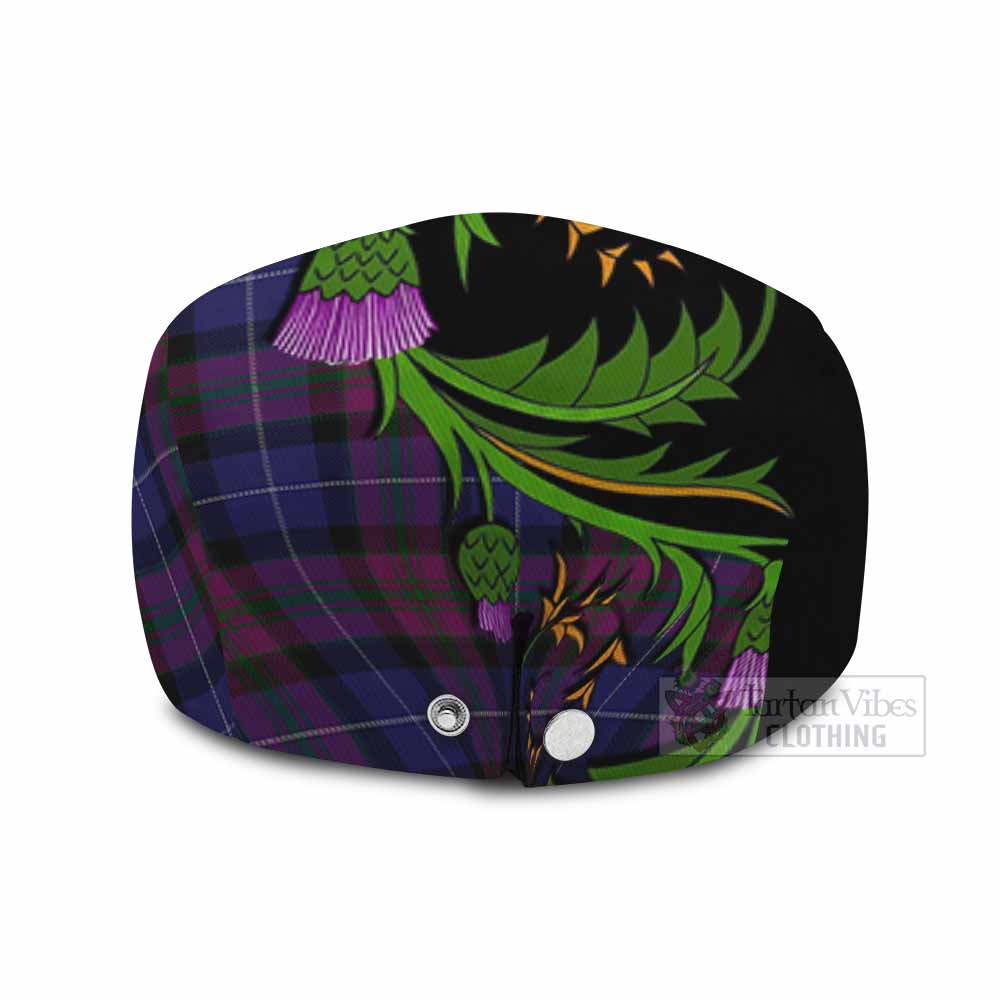 Pride of Scotland Tartan Flat Cap, Jeff Cap Scottish Thistle Pride Heritage Art