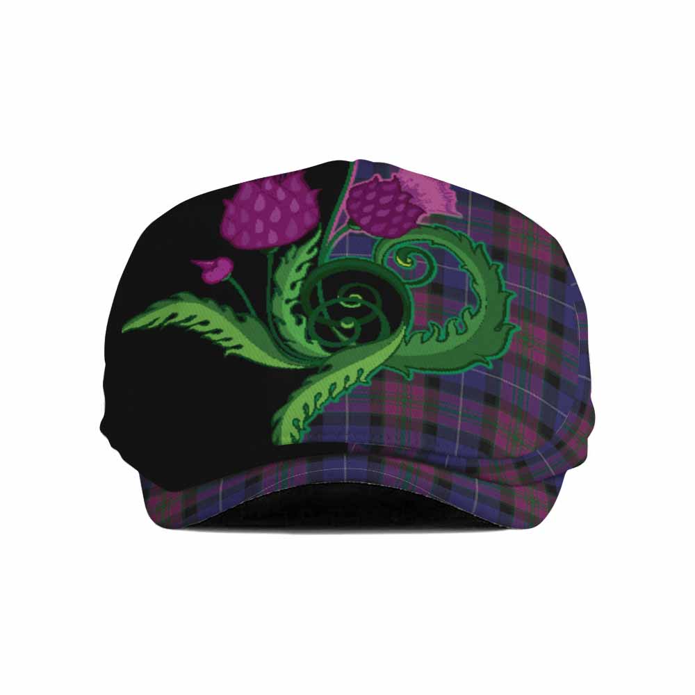 Pride of Scotland Tartan Flat Cap, Jeff Cap Traditional Scottish Thistle
