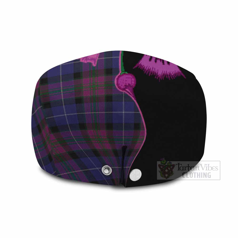 Pride of Scotland Tartan Flat Cap, Jeff Cap Traditional Scottish Thistle
