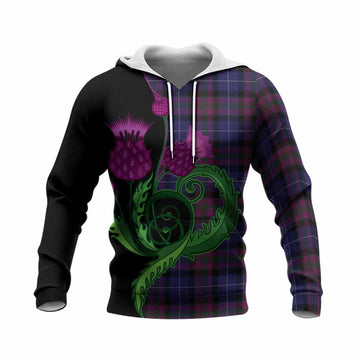 Pride of Scotland Tartan Knitted Hoodie Traditional Scottish Thistle