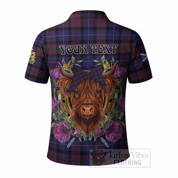 Pride of Scotland Tartan Polo Shirt Scottish Thistle Heilan Coo