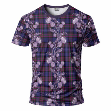 Pride of Scotland Tartan T-Shirt Seamless Scottish Thistle Flowers
