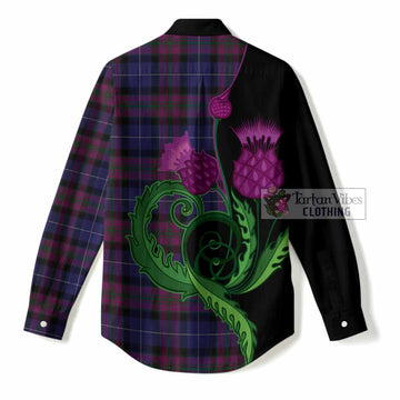 Pride of Scotland Tartan Women Casual Shirt Traditional Scottish Thistle