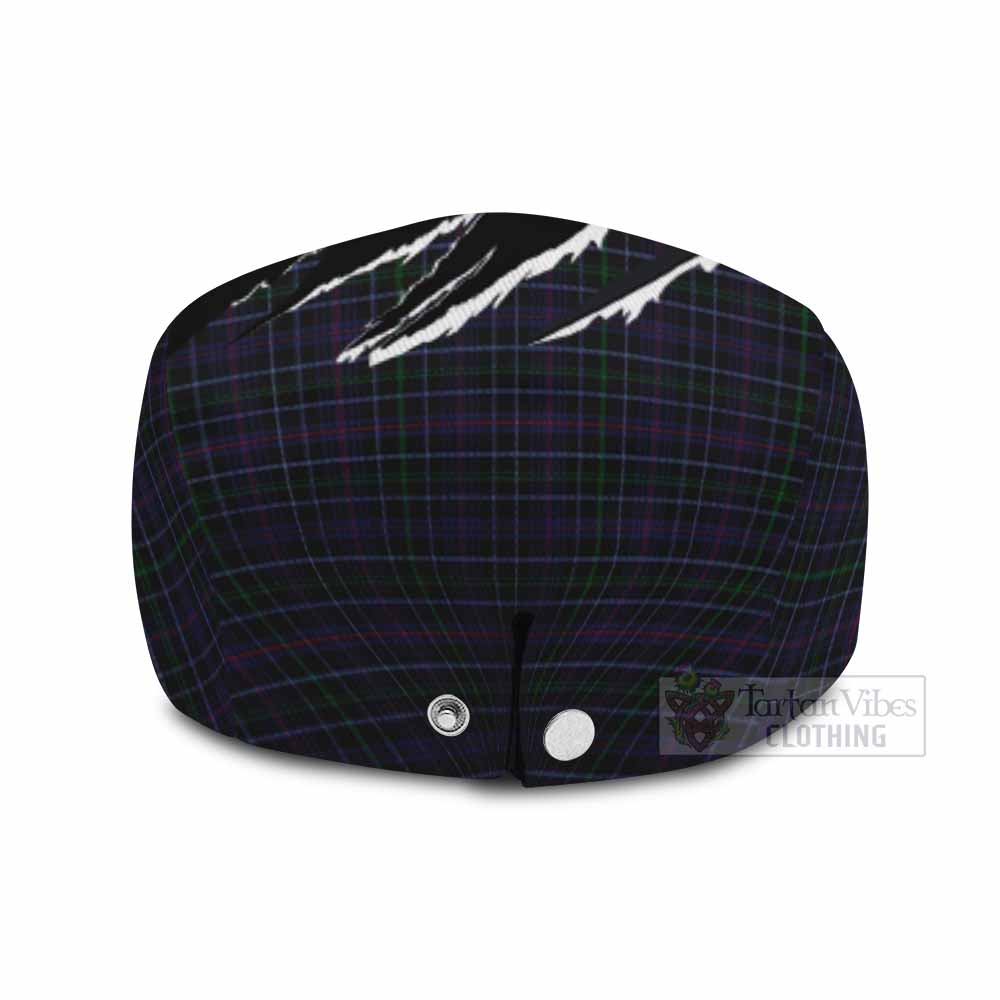 Pride of Wales Tartan Loch Ness Monster Flat Cap, Jeff Cap Celtic Knot Nessie Art