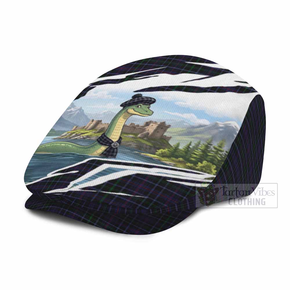 Pride of Wales Tartan Loch Ness Monster Scottish Heritage Art Flat Cap, Jeff Cap