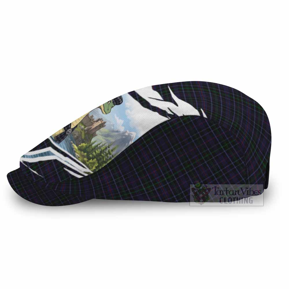 Pride of Wales Tartan Loch Ness Monster Scottish Heritage Art Flat Cap, Jeff Cap