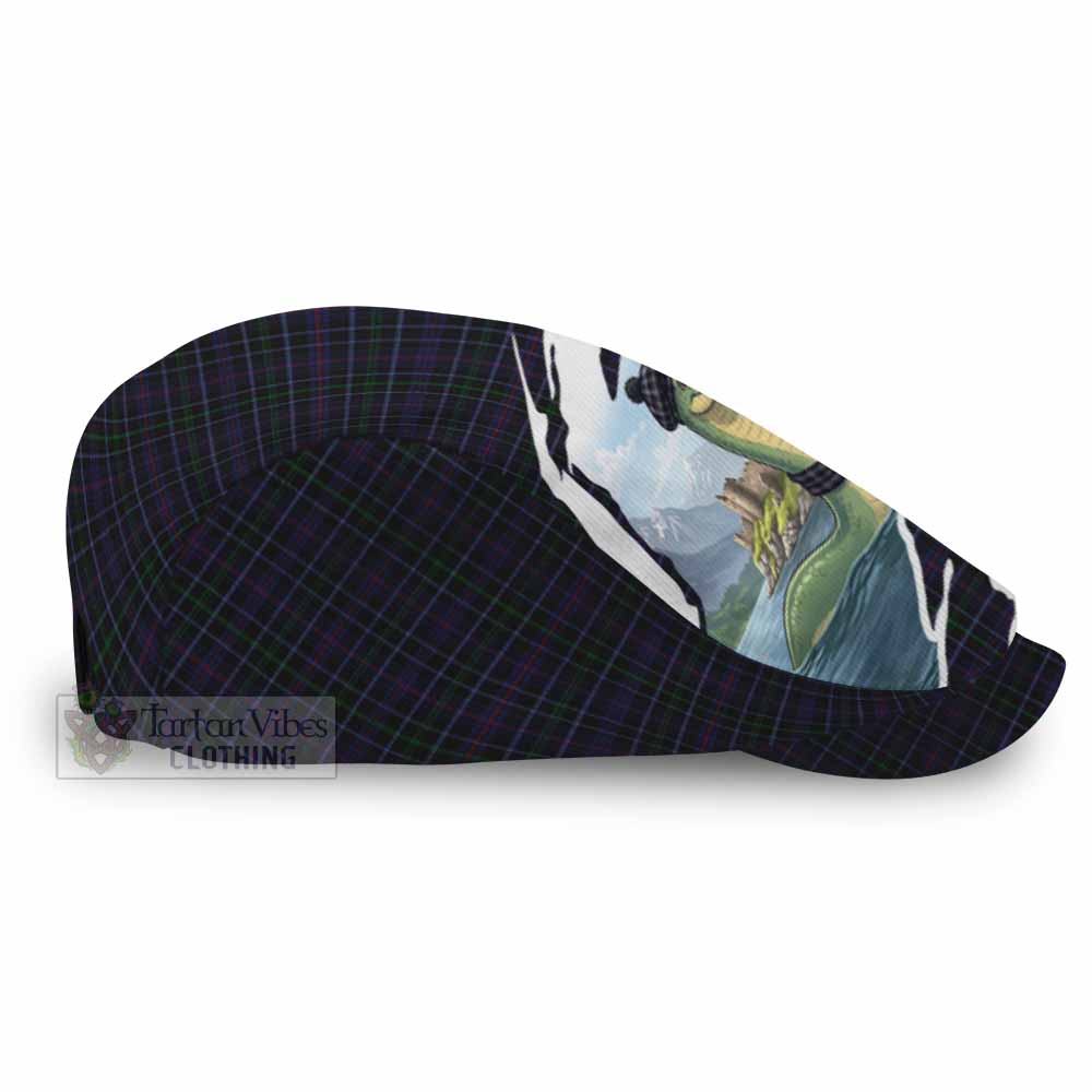 Pride of Wales Tartan Loch Ness Monster Scottish Heritage Art Flat Cap, Jeff Cap