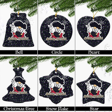 Pride (Wales) Tartan Christmas Ceramic Ornaments with Scottish Gnome Playing Bagpipes Ceramic - Tartan Vibes Clothing