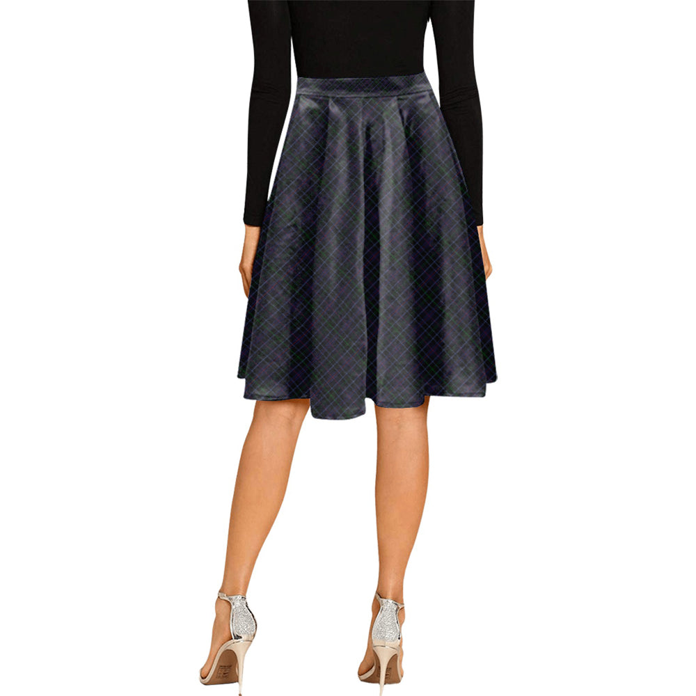 Pride (Wales) Tartan Melete Pleated Midi Skirt Cross Style - Tartan Vibes Clothing