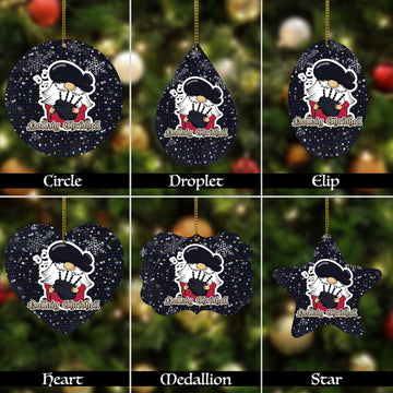 Pride (Wales) Tartan Christmas Ornaments with Scottish Gnome Playing Bagpipes