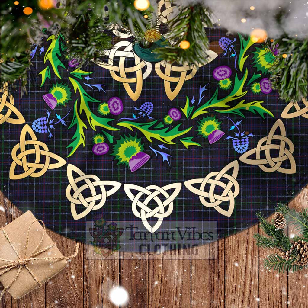 Pride (Wales) Tartan Christmas Tree Skirt with Thistle Celtic Knot Style - Tartan Vibes Clothing
