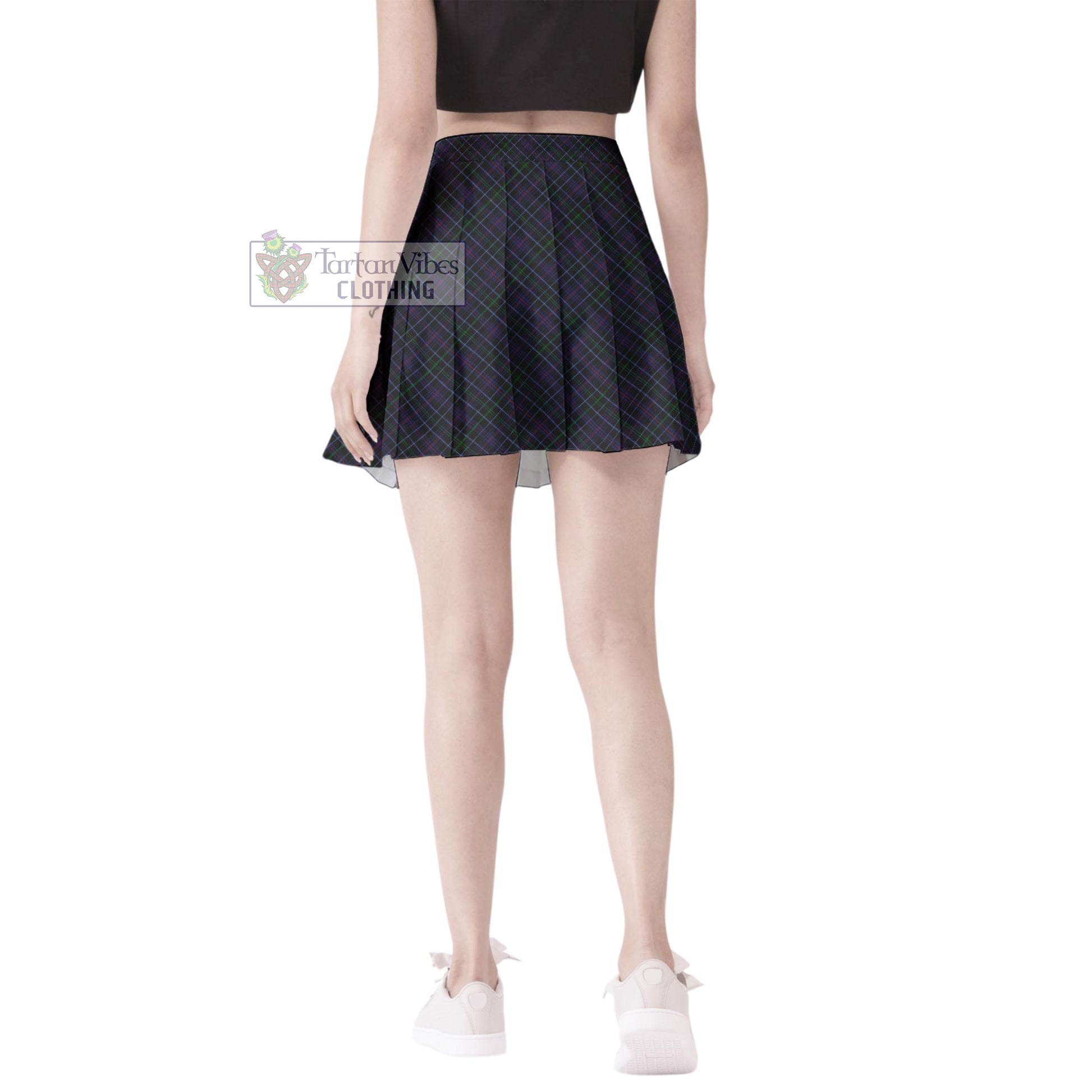 Pride (Wales) Tartan Women's Plated Mini Skirt Cross Style - Tartan Vibes Clothing