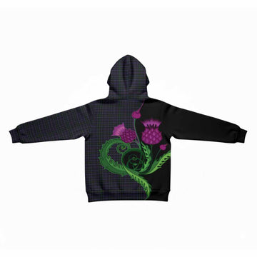 Pride (Wales) Tartan Kid Hoodie Traditional Scottish Thistle