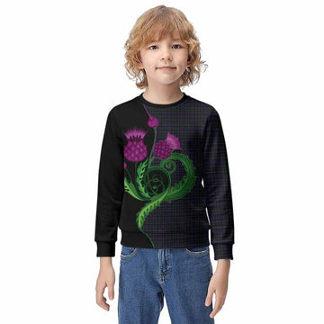 Pride (Wales) Tartan Kid Knitted Sweatshirt Traditional Scottish Thistle