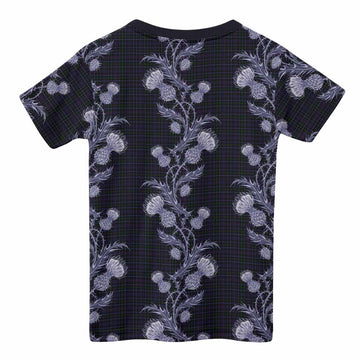 Pride (Wales) Tartan Kid T-shirt Seamless Scottish Thistle Flowers