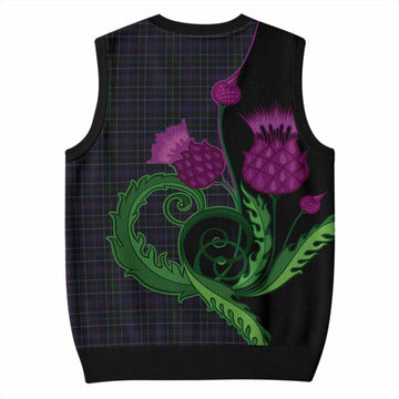 Pride (Wales) Tartan Knitted V-Neck Vest Traditional Scottish Thistle