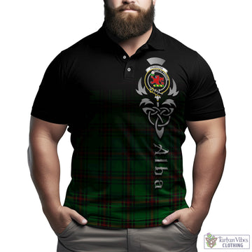 Primrose Tartan Polo Shirt Featuring Alba Gu Brath Family Crest Celtic Inspired