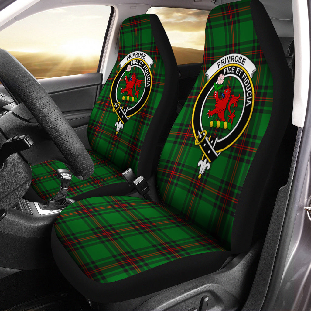 Primrose Tartan Car Seat Cover with Family Crest One Size - Tartanvibesclothing