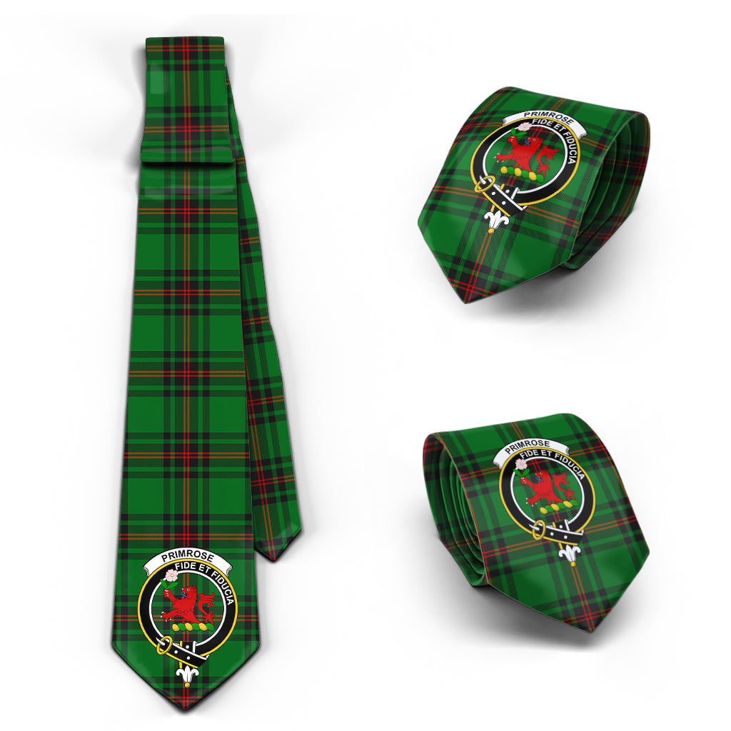 Primrose Tartan Classic Necktie with Family Crest Necktie One Size - Tartan Vibes Clothing