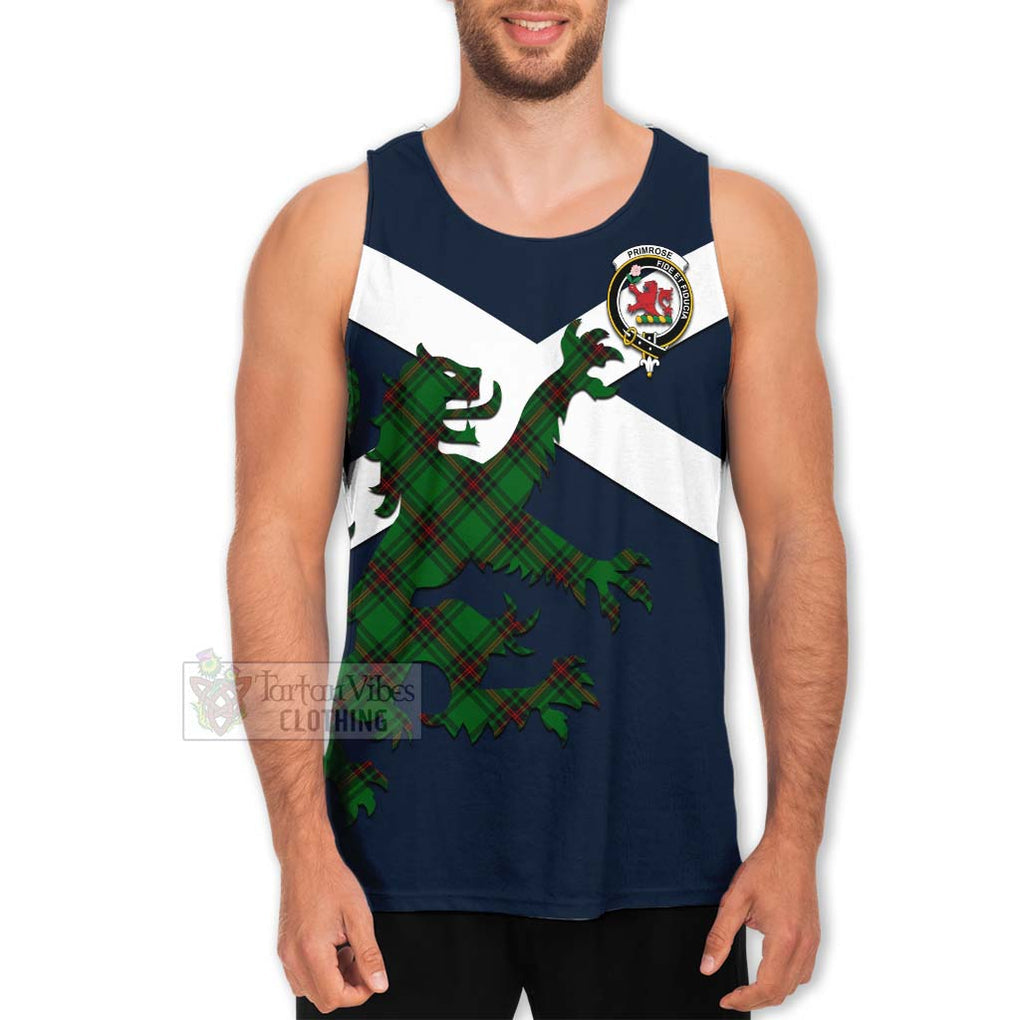 Tartan Vibes Clothing Primrose Tartan Lion Rampant Men's Tank Top – Proudly Display Your Heritage with Alba Gu Brath and Clan Name