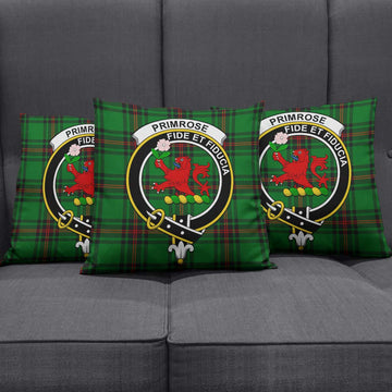 Primrose Tartan Pillow Cover with Family Crest