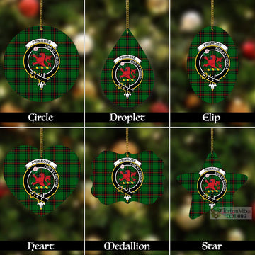 Primrose Tartan Christmas Aluminium Ornament with Family Crest