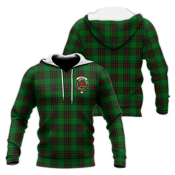 Primrose Tartan Knitted Hoodie with Family Crest