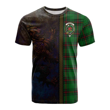 Tartan Vibes Clothing Primrose Tartan Family Crest Cotton T-shirt Alba Gu Brath Be Brave Lion Ancient Style