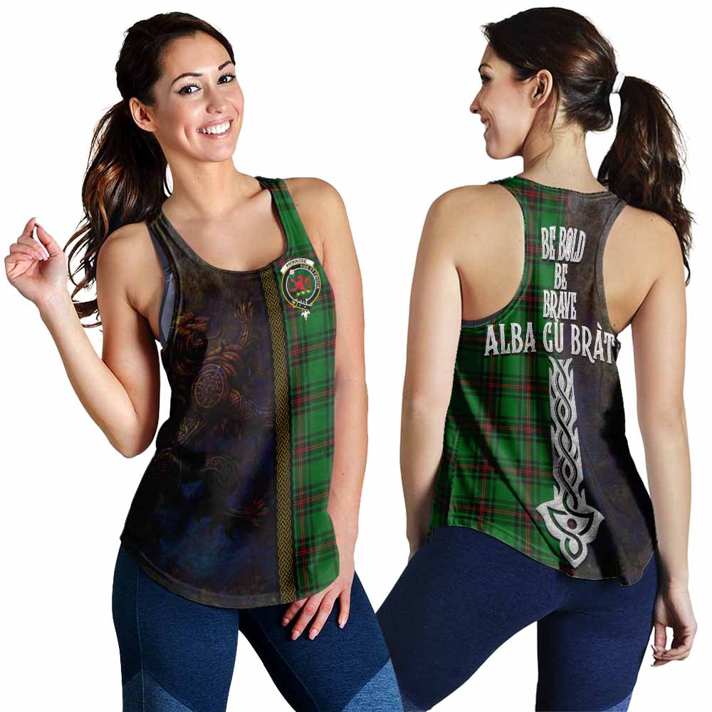 Tartan Vibes Clothing Primrose Tartan Family Crest Women's Racerback Tanks Alba Gu Brath Be Brave Lion Ancient Style