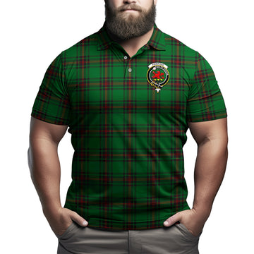 Primrose Tartan Men's Polo Shirt with Family Crest