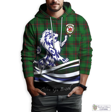 Primrose Tartan Hoodie with Alba Gu Brath Regal Lion Emblem
