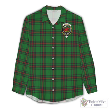 Tartan Vibes Clothing Primrose Tartan Womens Casual Shirt with Family Crest