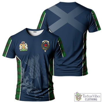 Primrose Tartan T-Shirt with Family Crest and Scottish Thistle Vibes Sport Style