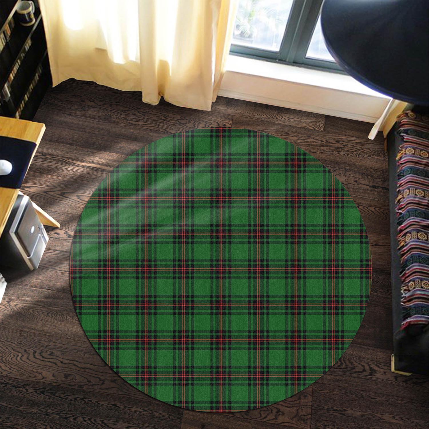 primrose-tartan-round-rug