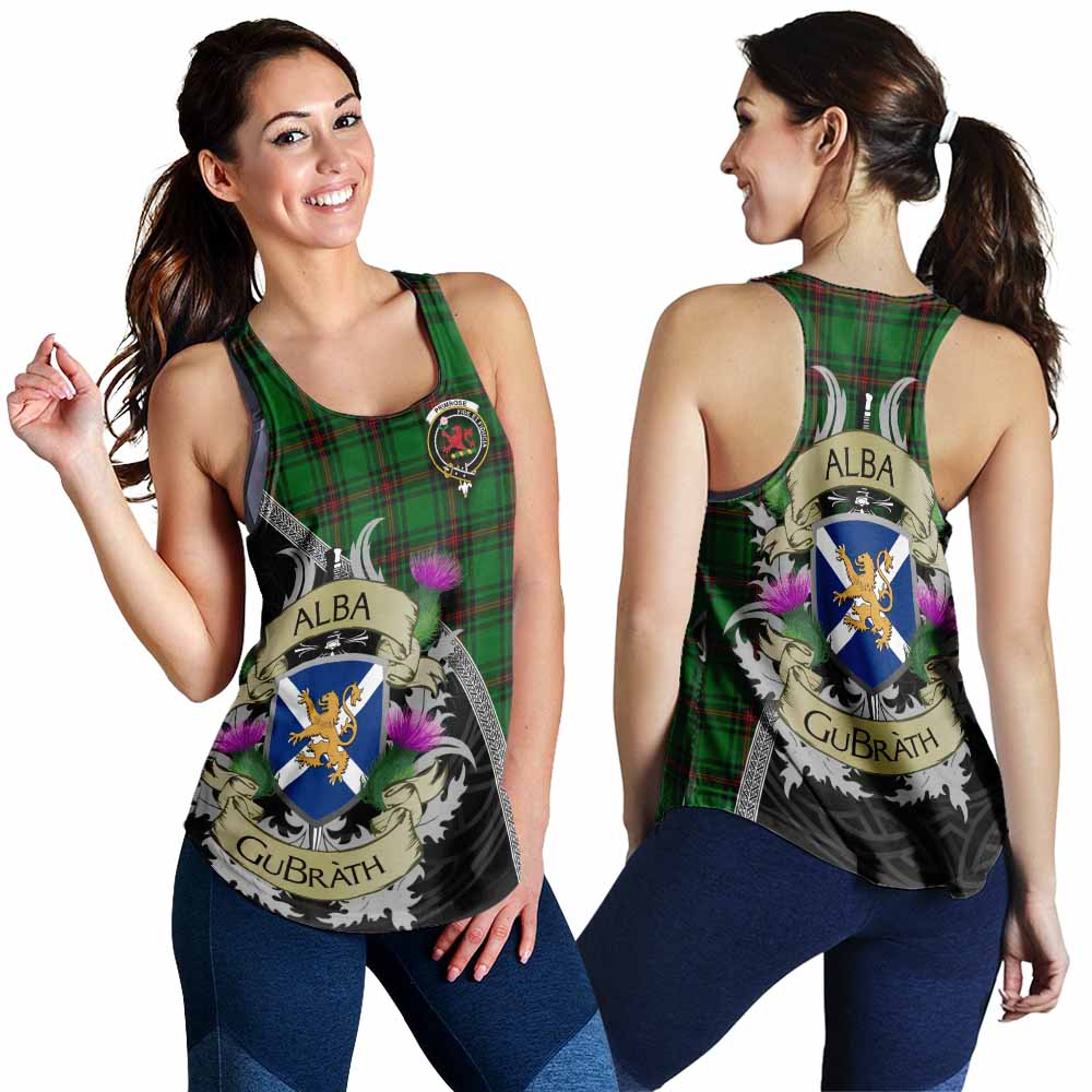 Tartan Vibes Clothing Primrose Tartan Family Crest Women's Racerback Tanks Lion Rampant Royal Thistle Shield Celtic Inspired