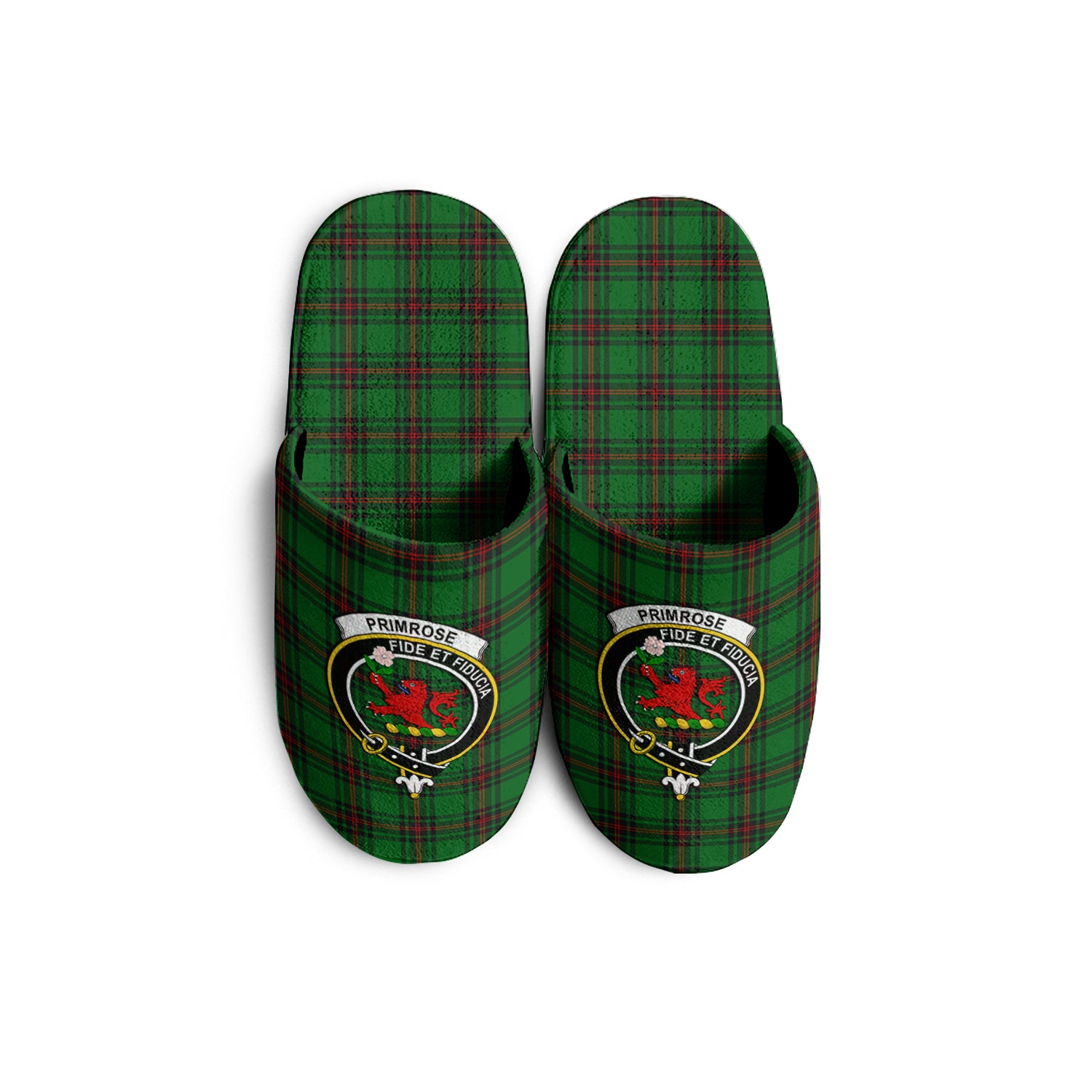 Primrose Tartan Home Slippers with Family Crest KIDS - Tartan Vibes Clothing