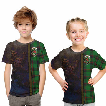Primrose Tartan Family Crest Kid T-Shirt Alba Gu Brath Be Brave Lion Ancient Style
