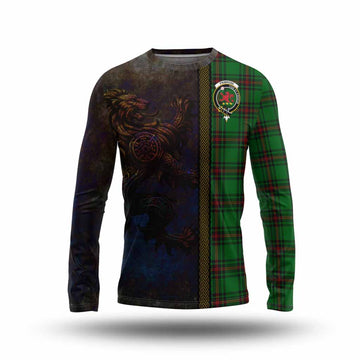 Tartan Vibes Clothing Primrose Tartan Family Crest Long Sleeve T-Shirt Alba Gu Brath Be Brave Lion Ancient Style