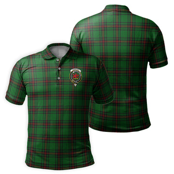 Primrose Tartan Men's Polo Shirt with Family Crest