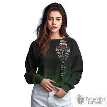 Primrose Tartan Sweatshirt Featuring Alba Gu Brath Family Crest Celtic Inspired