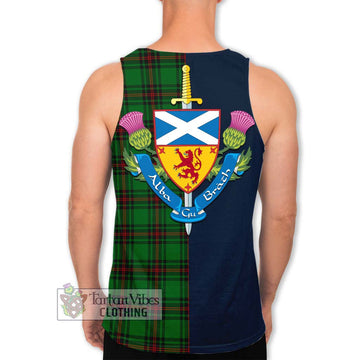 Tartan Vibes Clothing Primrose Tartan Men's Tank Top with Scottish Lion Royal Arm Half Style