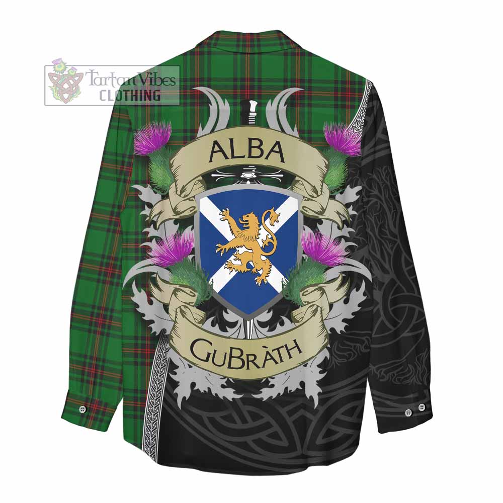 Tartan Vibes Clothing Primrose Tartan Family Crest Women's Casual Shirt Lion Rampant Royal Thistle Shield Celtic Inspired